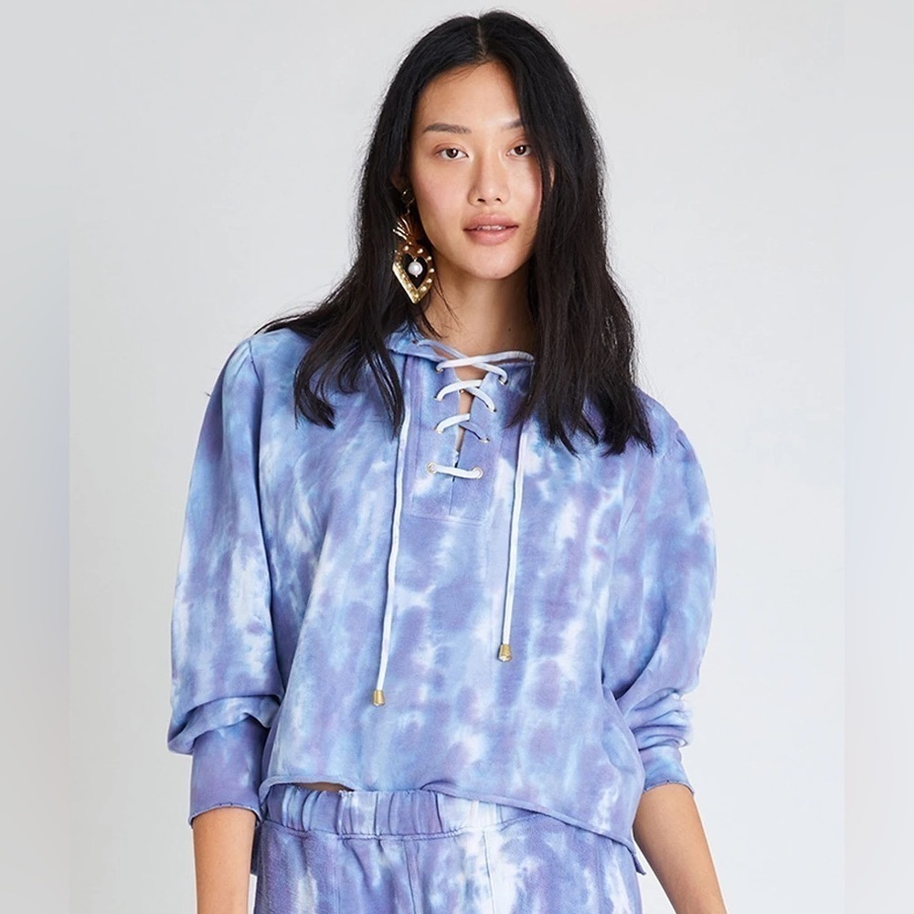 LoveShackFancy Bevon Hoodie in Mood Indigo